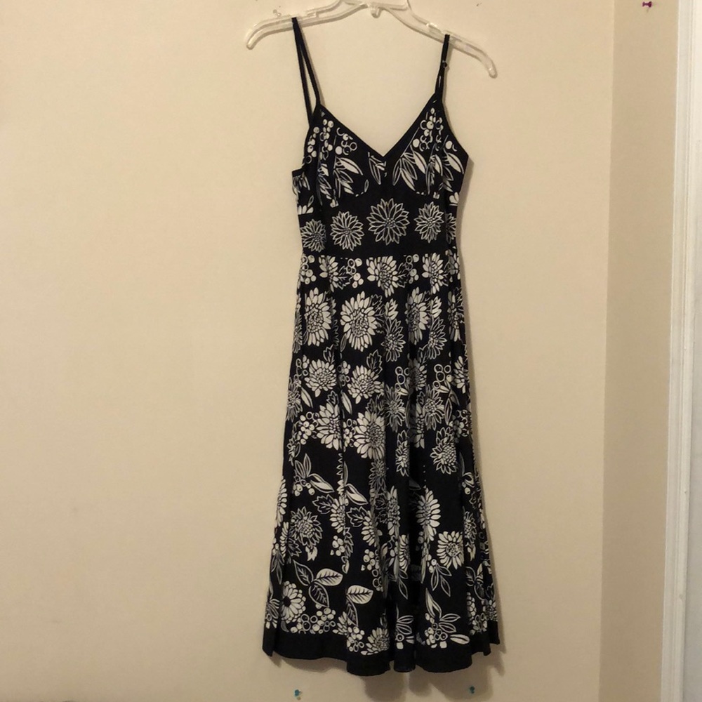 Black and white floral dress